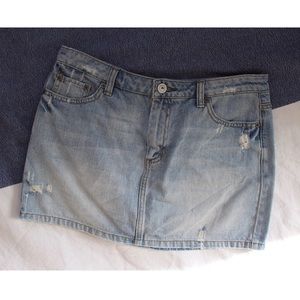 Light-wash Denim Mini Skirt